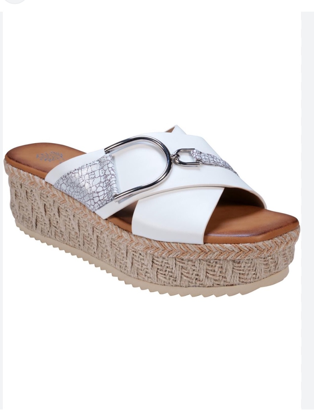 G.C. SHOES Womens White 1-1/2" Platform D-Ring Strap Lindsey Espadrille Shoes
#1